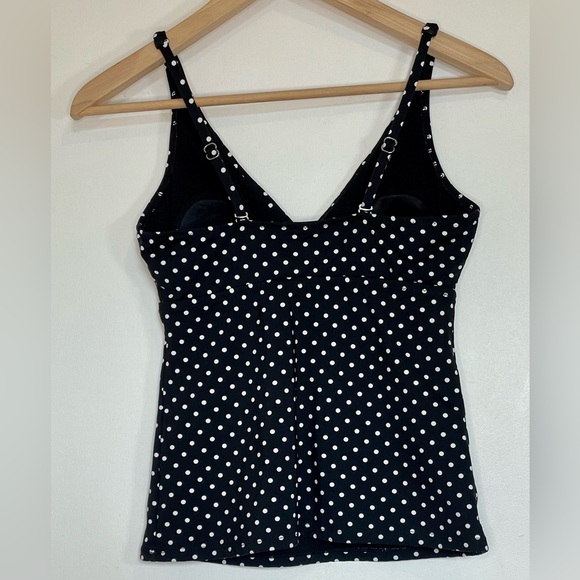 Garnet Hill black and white dots swim top. - Picture 4 of 6